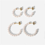 PEARLS HOOPS EARRINGS - VELOWE