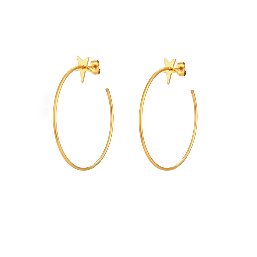 STAR HOOPS EARRINGS