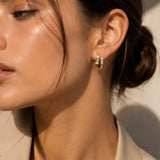 NAIL MINI HOOPS | 18K GOLD WATERPROOF EARRINGS