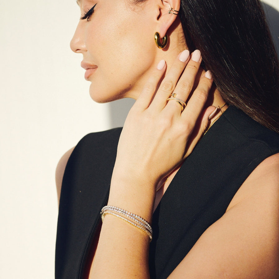 SUSI TENNIS BRACELET, WHITE CZ