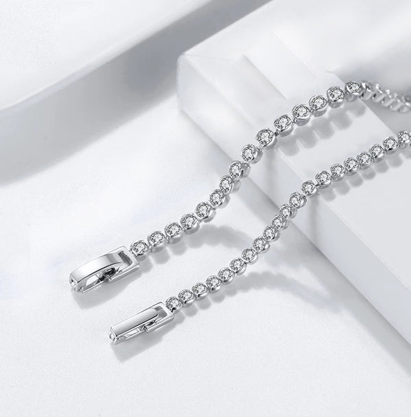 SUSI TENNIS BRACELET, WHITE CZ - VELOWE