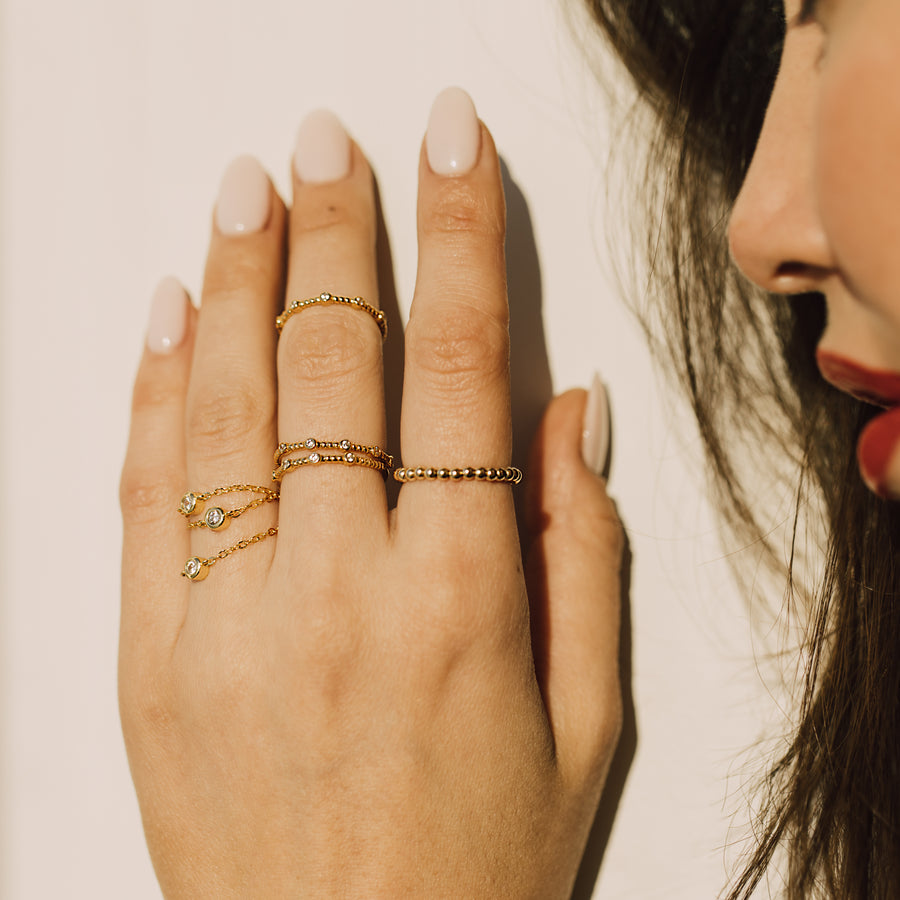 BEADS GOLD RING